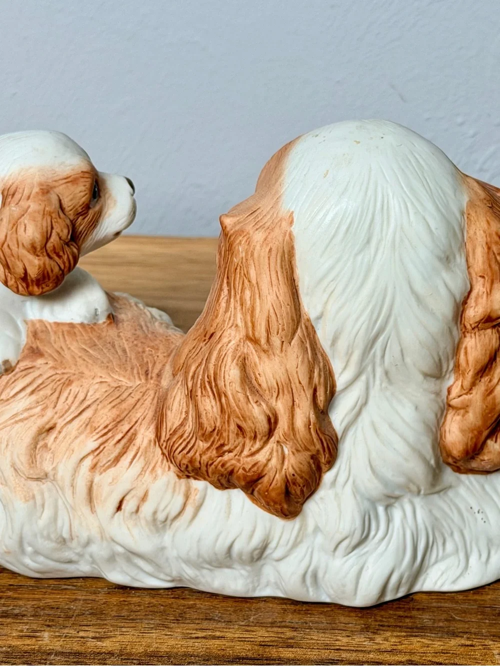 Vintage HOMCO Cocker Spaniel Family Figurine | in White and Tan